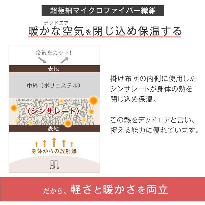 [ダブル] 掛け布団 日本製 3Mシンサレートウルトラ150全面使用 東レFT綿〔10419182〕