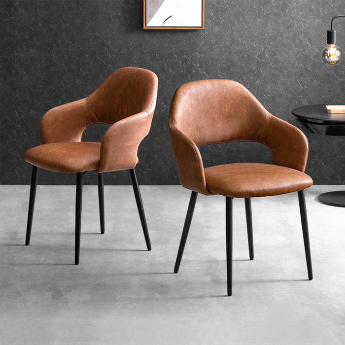 ≪累計12万台突破≫ ［2脚セット］ヴィンテージ モダン ダイニングチェア レザー調〔83200002〕