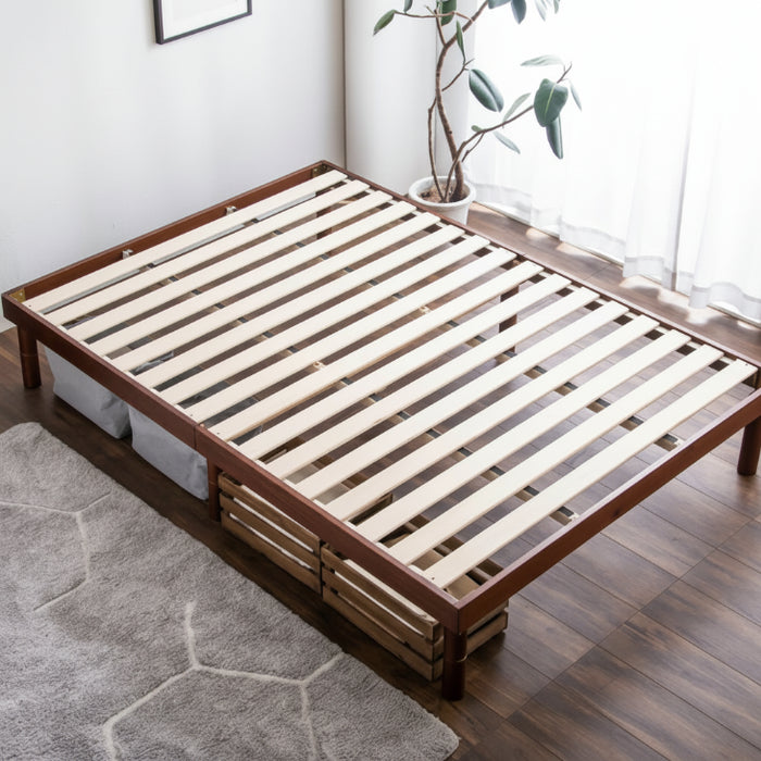 ≪累計80万台突破≫ [シングル] 北欧パイン すのこベッド ベッドフレーム 単品 3段階高さ調節 天然木パイン 〔11719094〕