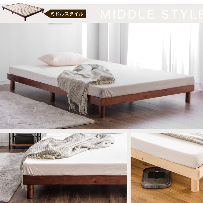 累計80万台突破≫ [クイーン] 北欧パイン すのこベッド  ベッドフレーム 単品 3段階高さ調節 天然木 〔49600865〕