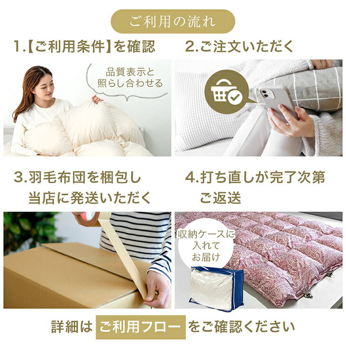 ［シングル］羽毛布団のリフォームサービス ライトタイプ〔11156728〕