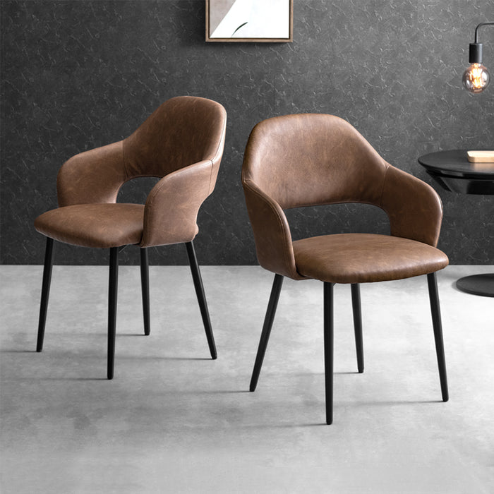 ≪累計12万台突破≫ ［2脚セット］ヴィンテージ モダン ダイニングチェア レザー調〔83200002〕