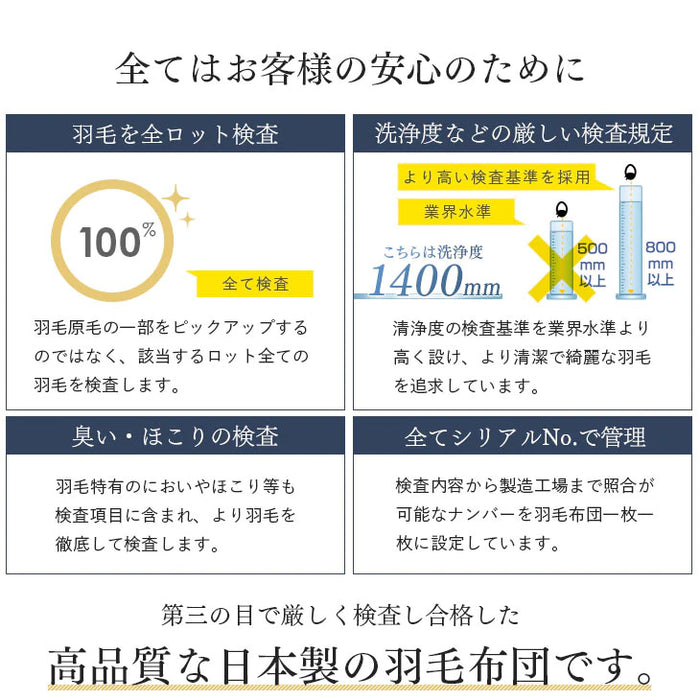 [シングル] 女神の羽毛布団 増量1.2kg ポーランド産 マザーグース グースダウン 95％ 超長綿 60サテン 440dp以上 日本製〔10119045〕