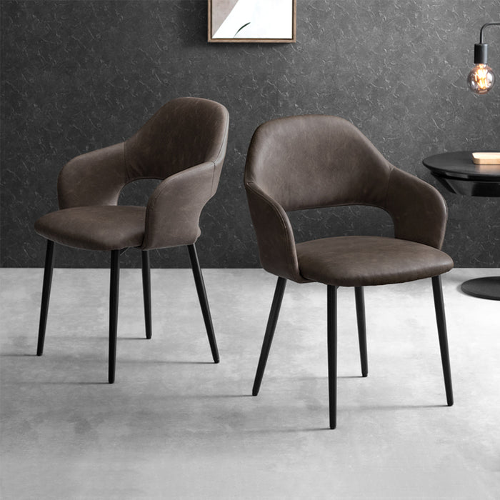 ≪累計12万台突破≫ ［2脚セット］ヴィンテージ モダン ダイニングチェア レザー調〔83200002〕