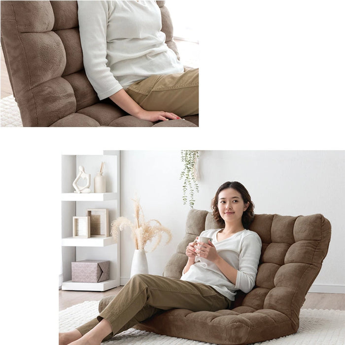 ［幅100cm］ニュアンスカラー ハイバック ソファ ヘッドギア リクライニング ロータイプ 座椅子 折りたたみ2人掛け sofa 一人暮らし 北欧 おしゃれ〔15200103〕