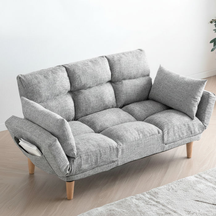 自在に寛ぐ ずぼらソファ 5点リクライニング 二人掛け コンパクト ソファ ロータイプ ソファベッド 一人暮らし〔15200119〕