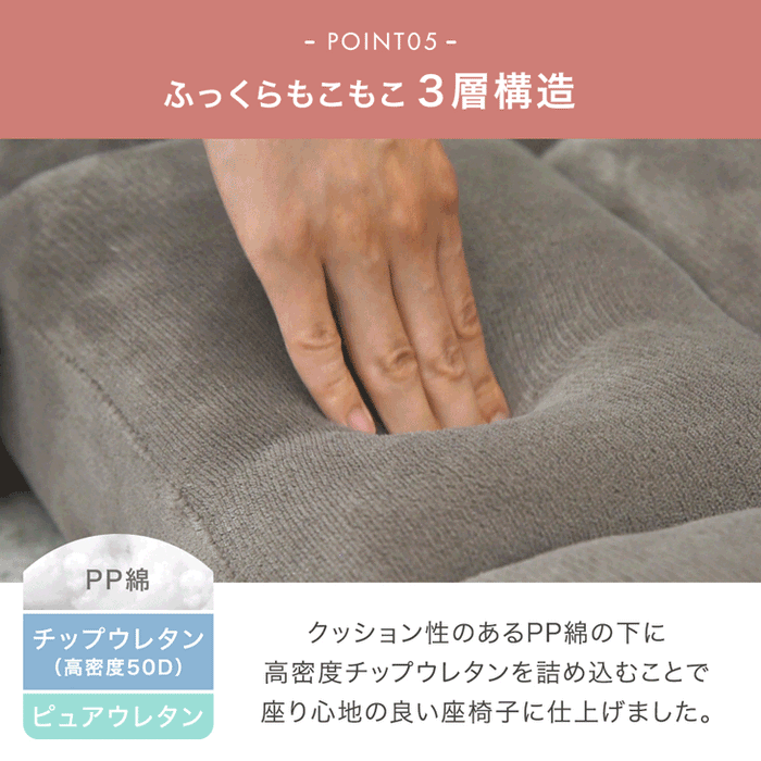 【新発売記念プライス】ランバーサポート付 座椅子 マットマン付 14段階リクライニング  コンパクト 折りたたみ 〔15200135〕