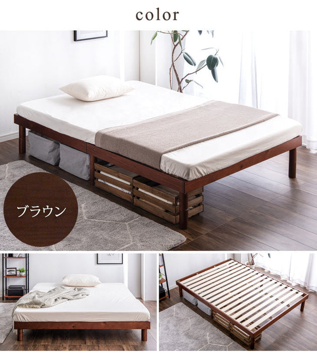 ★22時～販売開始★【アウトレット半額!! キャンセル戻り品】[シングル] すのこベッド 天然パイン 高さ3段階調節 耐荷重200kg *カドリー-TG*  ブラウン〔1171909429out・out3265〕
