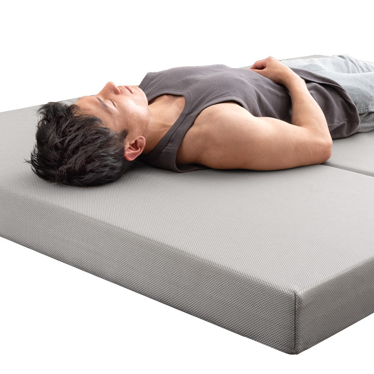 ダブル］男の高反発マットレス 厚み10cm 竹炭 消臭 3つ折り 高密度30D