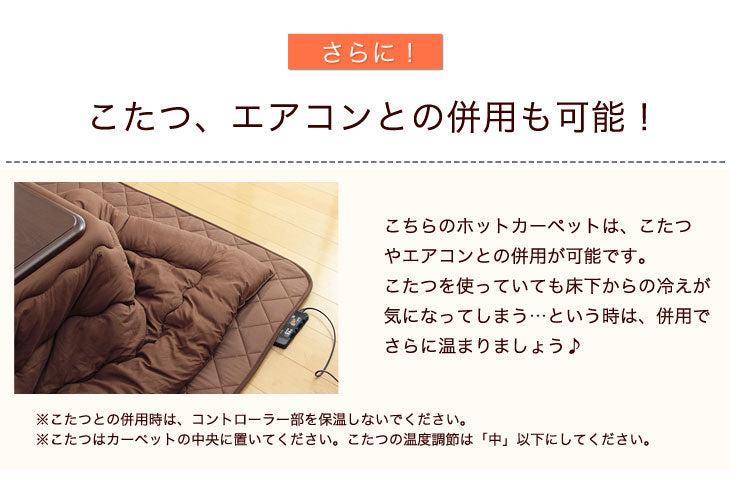 4畳用]ホットカーペット 単品 195×290 暖房面3面切り替え 〔21700022 ...