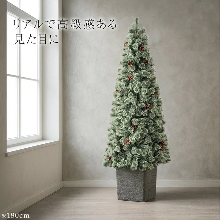 ［150cm］RENEW ヌードツリー 石目調 ポット付き 松ぼっくり付 クリスマスツリー リアル〔16900037〕