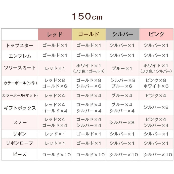 [150cm] クリスマスツリーセット オーナメントセット ライト付 LED イルミネーション クリスマスツリー おしゃれ 冬 プレゼント用〔16910003〕