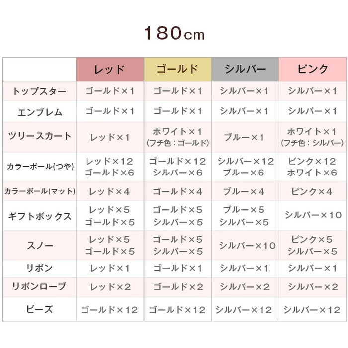 [180cm] クリスマスツリーセット オーナメントセット ライト付 LED イルミネーション クリスマスツリー おしゃれ 冬 プレゼント用〔16910004〕