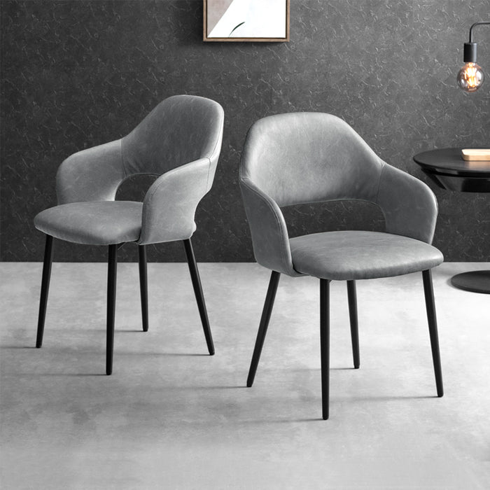 ≪累計12万台突破≫ ［2脚セット］ヴィンテージ モダン ダイニングチェア レザー調〔83200002〕