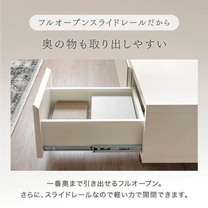 ★★kソルト★★★!!ローボード★テレビ台引き出し付き 幅120］テレビ台 完成品 日本製 引き出し収納 スライドレール