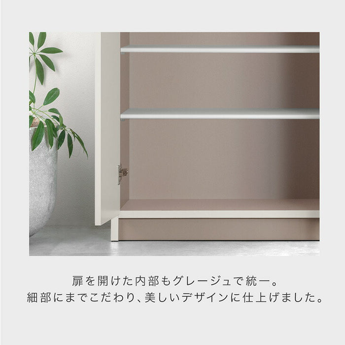 【美品】シューズボックス ミラー付き 組立済み 汚れ防止シート付き ※即購入可 新発売記念プライス】［幅75cm］シューズボックス ミラー付き 国産
