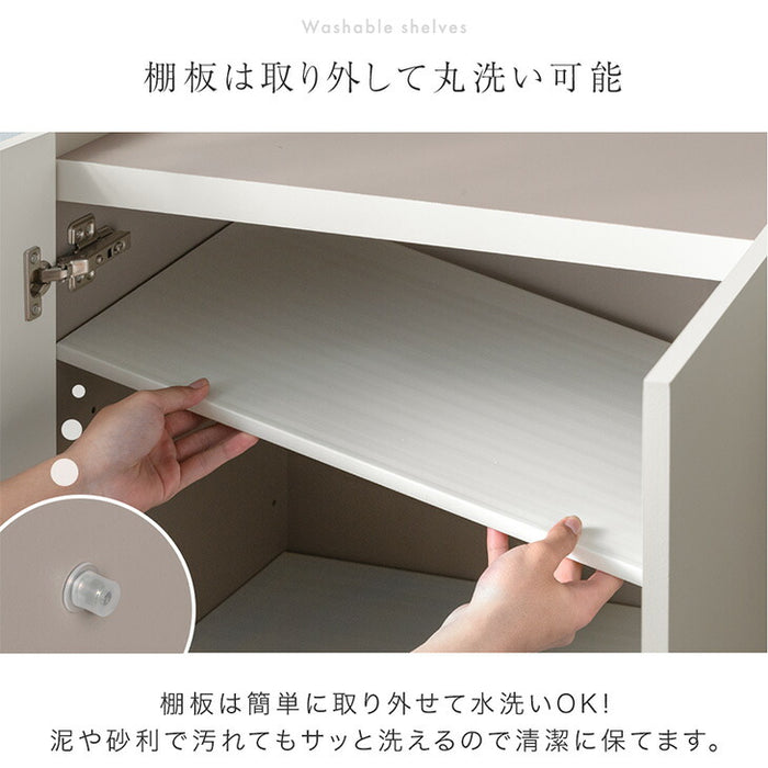 幅75cm］シューズボックス ミラー付き 国産 完成品 ハイタイプ 大容量