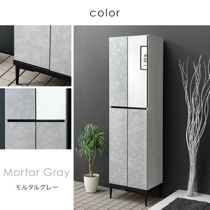 シューズボックス 玄関収納 ハイタイプ DBR ミラー付【ユーズドユーズ シューズボックス 玄関収納 ハイタイプ DBR ミラー付【ユーズドユーズ