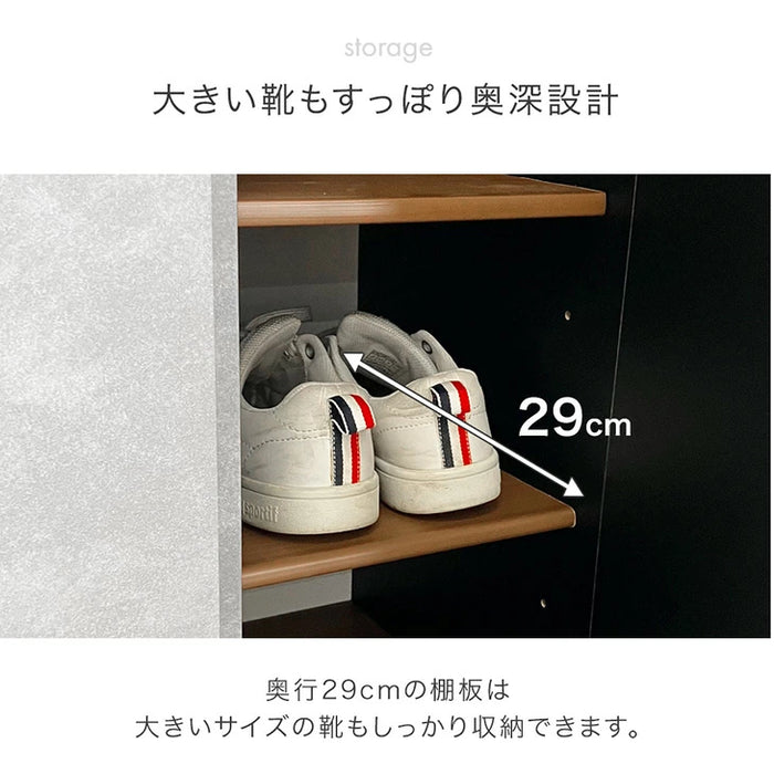 ［幅50］シューズボックス 国産 完成品 ミラー付き 消臭機能付 姿見 下駄箱 ハイタイプ 玄関収納 靴箱【超大型商品】〔17010108〕