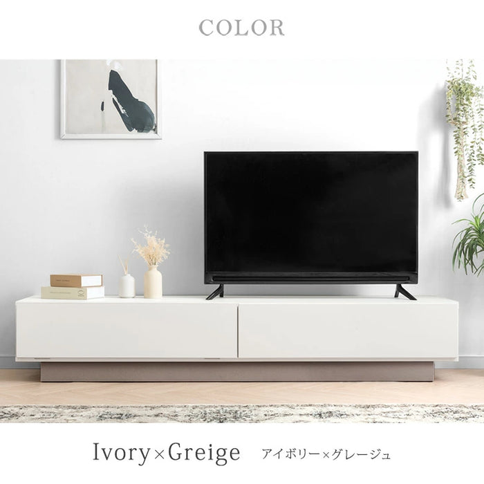 ホワイトブラック ツートーン テレビ台 2段 引き出し付き 幅180］テレビ台 完成品 日本製 大川家具 ローボード 引き出し 収納