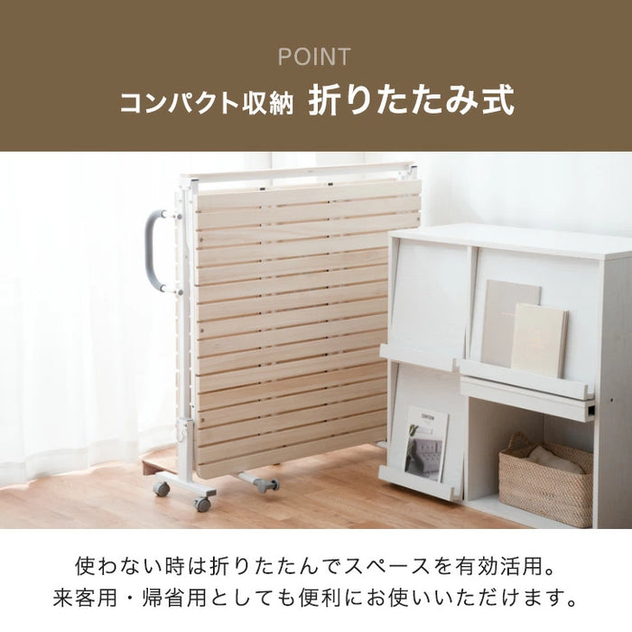 宮付き 折りたたみベッド 2口コンセント付 耐荷重300kg コンパクト 桐