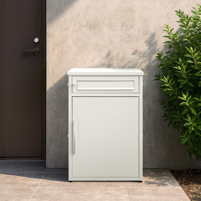 《75Lタイプ》ポスト一体型 宅配ボックス 完成品 鍵付き 大容量75L 置き配 防水 指示マグネット付 組立不要 LIVBOX ーリブボックスー〔93800001〕