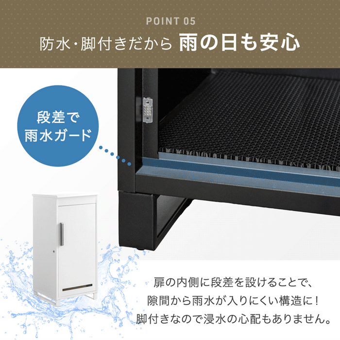 LIVBOX ーリブボックスー 宅配ボックス 押し込み式 大容量 137L 鍵付き 指示マグネット付き 防水 脚付き〔17600168〕