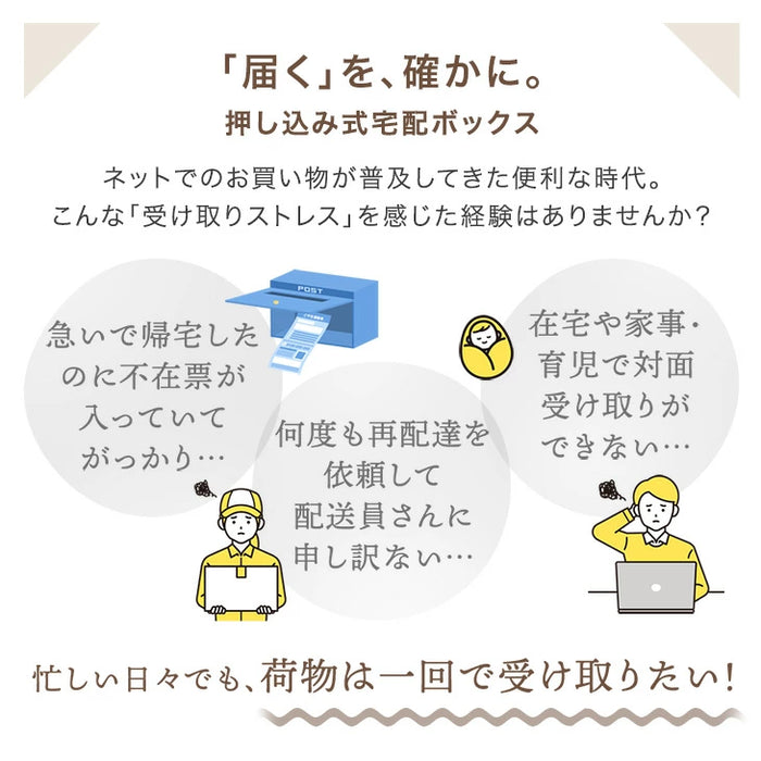 【新発売記念プライス】宅配ボックス 押し込み式 複数投函 OK 大容量 100L LIVBOX プッシュキー 一戸建て用〔17600208〕