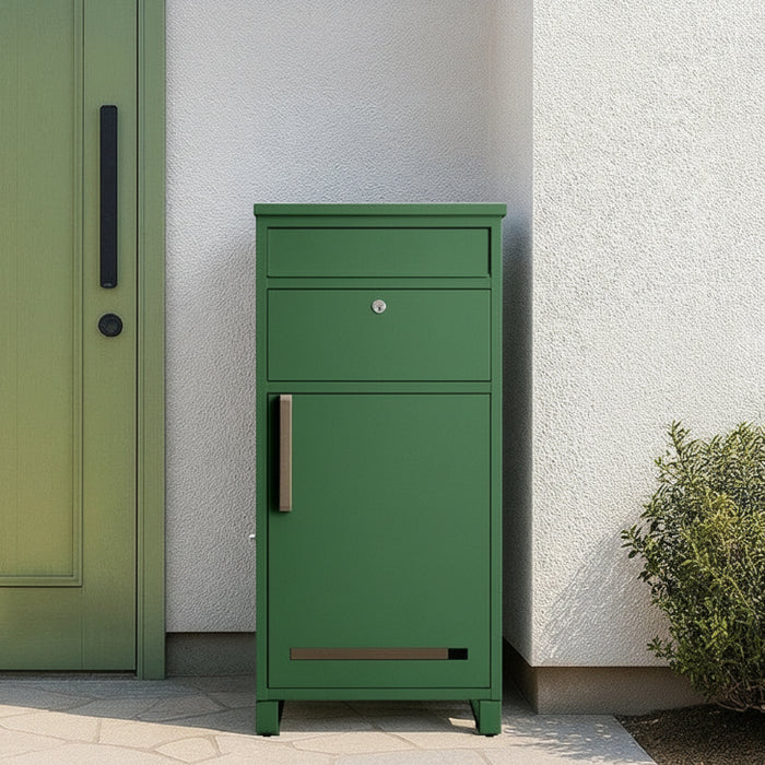 LIVBOX ーリブボックスー 宅配ボックス 押し込み式 複数投函OK 大容量137L 鍵付き 脚付き 防水 戸建て〔17600169〕