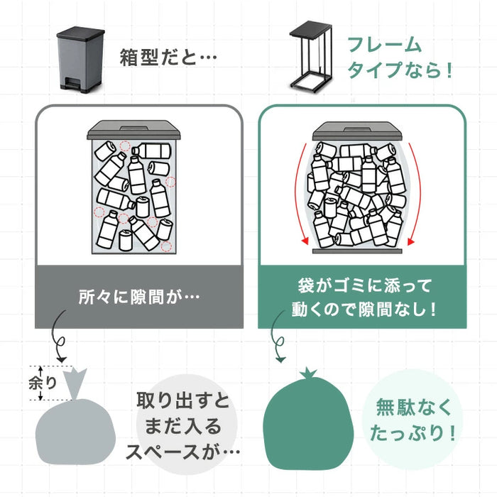【新発売記念プライス】［45L］［単品］蓋付きゴミ箱  縦開き ペダル式コンパクト 省スペース 分別 ダストボックス おしゃれ〔17600171〕