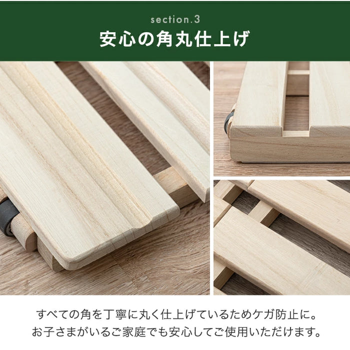 【新発売記念プライス】［セミシングル（幅60）］ 3つ折り すのこベッド 桐 すのこマット カビ対策 湿気対策 ベッド すのこ〔17600180〕