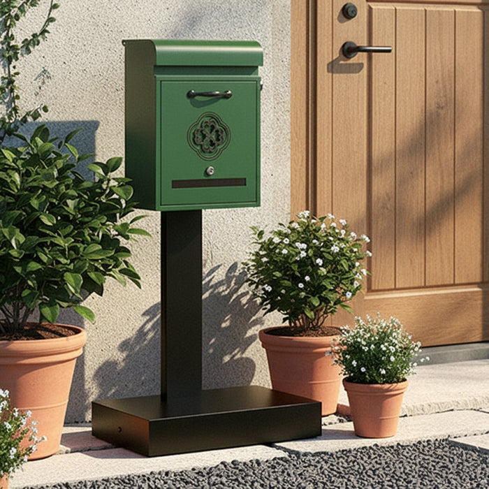 LIVPOST ーリブポストースタンドポスト カントリー調 置き型 ダイヤル錠 スリット窓  ポスト 〔17600202〕