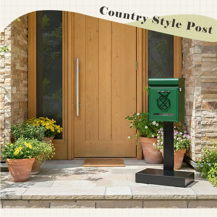 【新発売記念プライス】スタンドポスト カントリー調 置き型 ダイヤル錠 スリット窓  ポスト 〔17600202〕