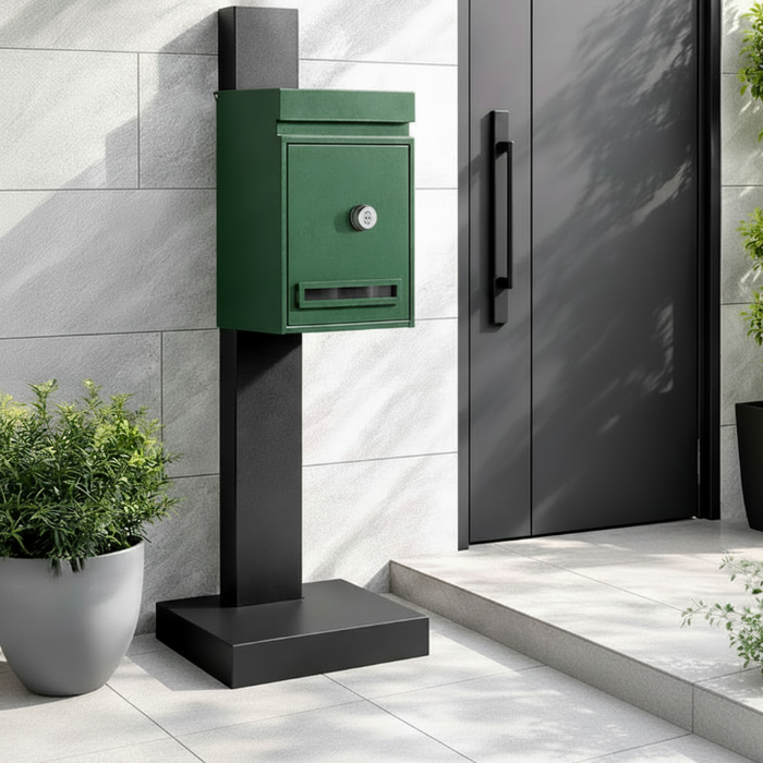 スタンドポスト 置き型 ポスト ダイヤル錠 防水 メールボックス〔17600203〕