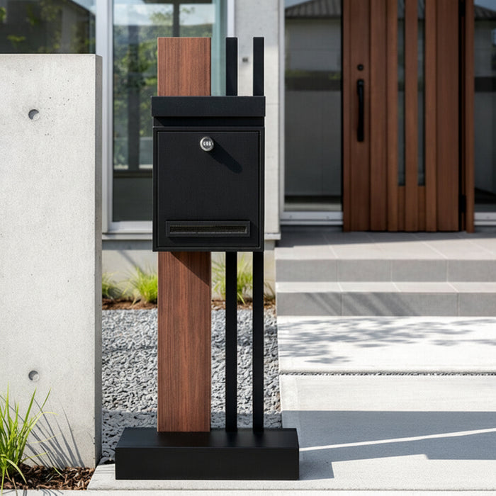 【新発売記念プライス】LIVPOST ーリブポストー 門柱 ポスト Mサイズ 置き型 スタンドポスト 門柱ポスト 郵便ポスト 新聞受け A4 鍵付き ダイヤル式 防水 屋外〔17600204〕
