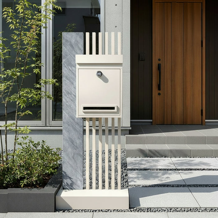 【新発売記念プライス】LIVPOST ーリブポストー 門柱 ポスト Lサイズ 置き型 スタンドポスト 門柱ポスト 郵便ポスト 新聞受け A4 鍵付き ダイヤル式 防水 屋外〔17600205〕