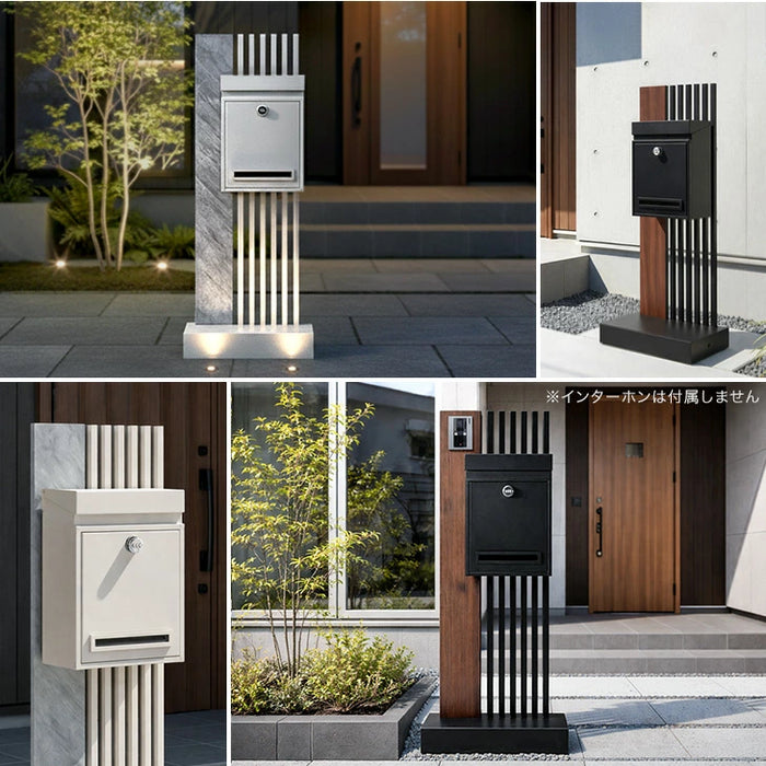 【新発売記念プライス】LIVPOST ーリブポストー 門柱 ポスト Lサイズ 置き型 スタンドポスト 門柱ポスト 郵便ポスト 新聞受け A4 鍵付き ダイヤル式 防水 屋外〔17600205〕