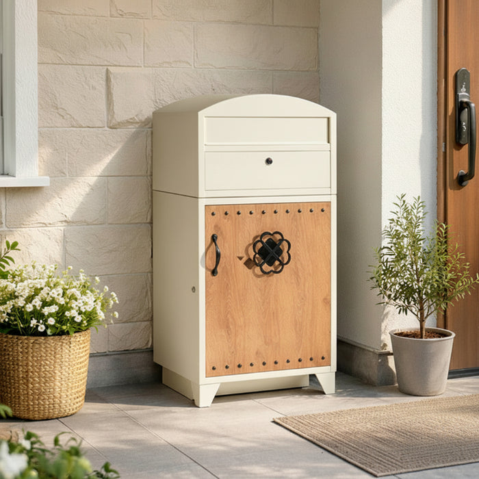 LIVBOX ーリブボックスー レトロカントリー 宅配ボックス ポスト一体型 大容量 100L 鍵付き LIVBOX リブボックス 一戸建て用〔17600207〕