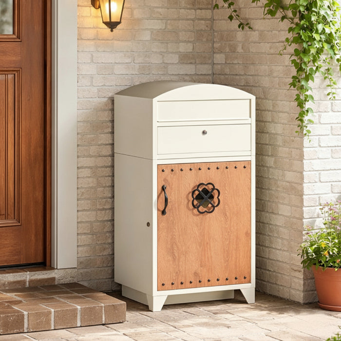 【新発売記念プライス】レトロカントリー 宅配ボックス ポスト一体型 大容量 100L 鍵付き LIVBOX リブボックス 一戸建て用〔17600207〕