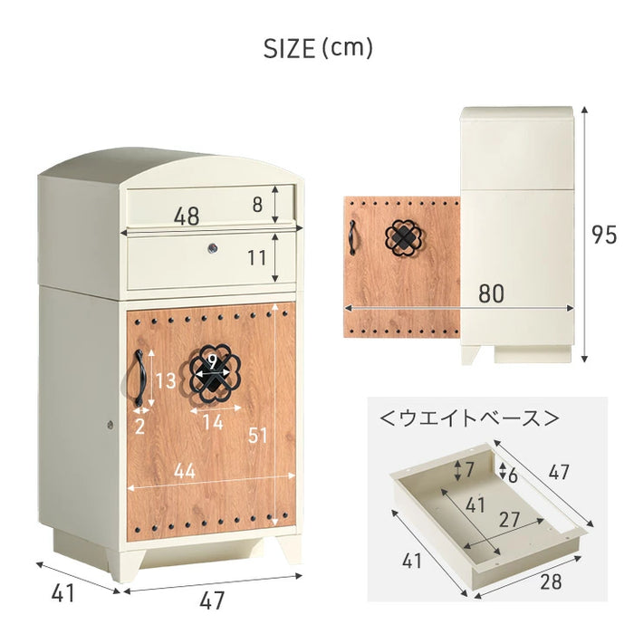 【新発売記念プライス】レトロカントリー 宅配ボックス ポスト一体型 大容量 100L 鍵付き LIVBOX リブボックス 一戸建て用〔17600207〕