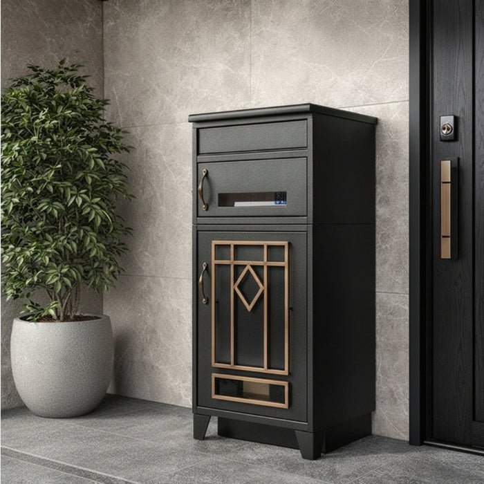 【新発売記念プライス】宅配ボックス 押し込み式 複数投函 OK 大容量 100L LIVBOX プッシュキー 一戸建て用〔17600208〕