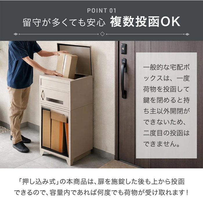 【新発売記念プライス】宅配ボックス 押し込み式 複数投函 OK 大容量 100L LIVBOX プッシュキー 一戸建て用〔17600208〕