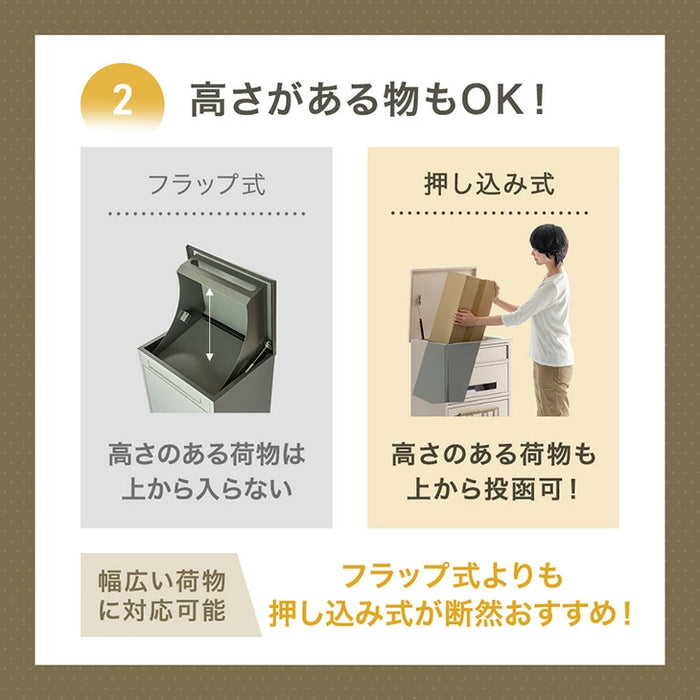 【新発売記念プライス】宅配ボックス 押し込み式 複数投函 OK 大容量 100L LIVBOX プッシュキー 一戸建て用〔17600208〕
