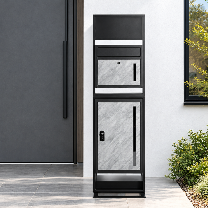 LIVBOX 門柱 ポスト一体型 宅配ボックス 大容量101L 複数投函OK ゼロ