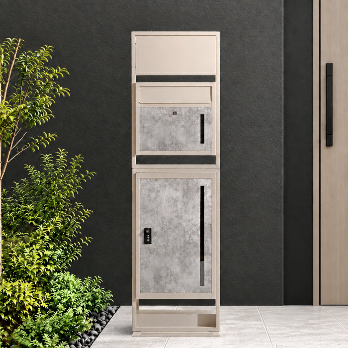 LIVBOX ーリブボックスー 門柱 宅配ボックス ポスト 一体型 置き型 複数投函OK 大容量 101L ゼロリターン ダイヤル式 鍵付き 一戸建て用 置き配 盗難防止 屋外 防水 おしゃれ〔17600209〕