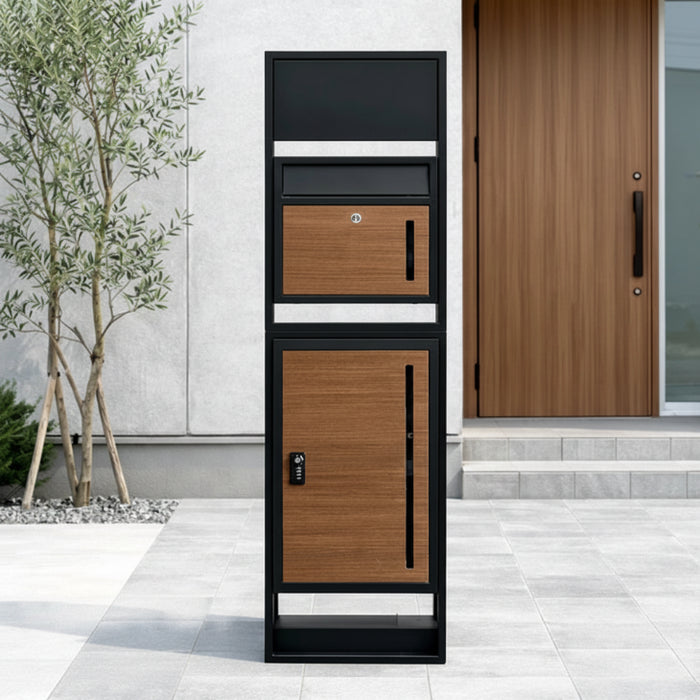 【新発売記念プライス】LIVBOX ーリブボックスー 門柱 宅配ボックス ポスト 一体型 置き型 複数投函OK 大容量 101L ゼロリターン ダイヤル式 鍵付き 一戸建て用 置き配 盗難防止 屋外 防水 おしゃれ〔17600209〕