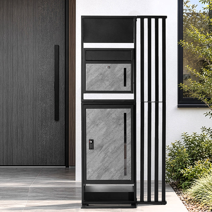 LIVBOX ーリブボックスー 門柱 宅配ボックス ポスト 一体型 置き型 複数投函OK 大容量 101L ゼロリターン ダイヤル式 鍵付き 一戸建て用 置き配 盗難防止 屋外 防水 おしゃれ〔17600210〕