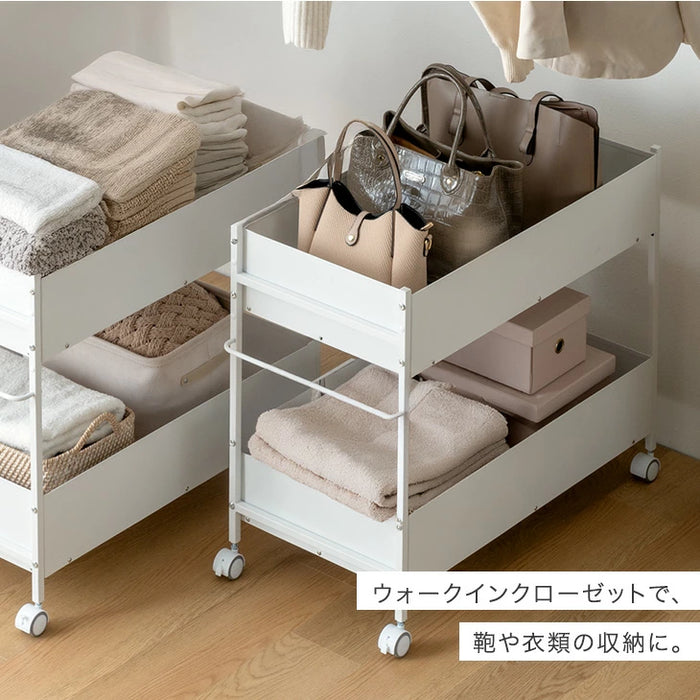 【新発売記念プライス】［幅40cm］ 押し入れ収納 大容量 キャスター付き ラック ワゴン マルチラック〔17600216〕