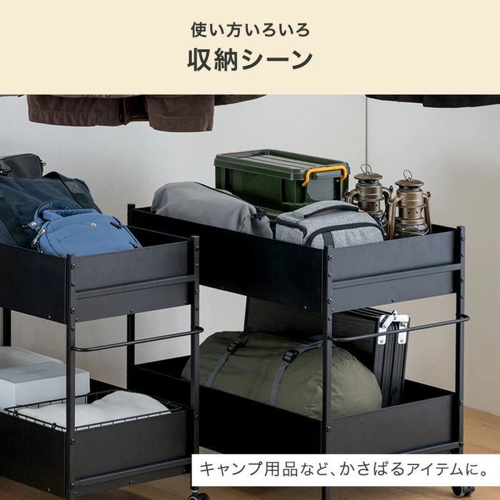 【新発売記念プライス】［幅40cm］ 押し入れ収納 大容量 キャスター付き ラック ワゴン マルチラック〔17600216〕