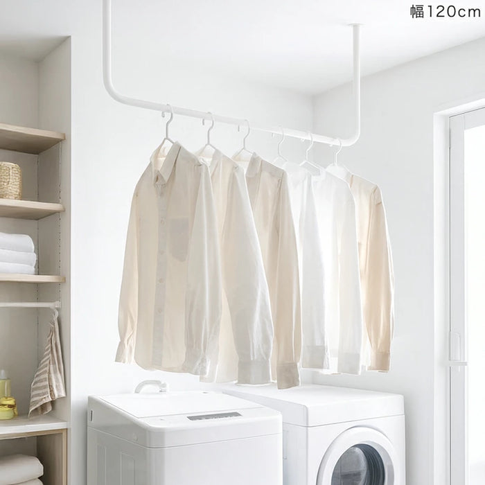 幅180cm］アイアンバー U型 耐荷重30kg 物干し 天井 ハンギングバー